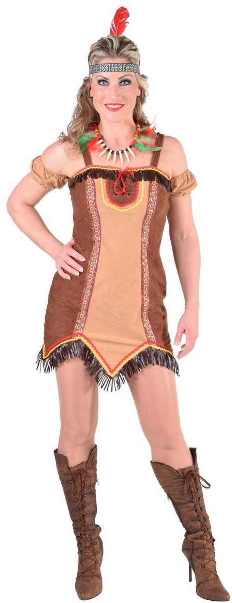 Indiaan Kostuum | Tanja Totem Wilde Westen Indiaan | Vrouw | XL | Carnaval kostuum | Verkleedkleding